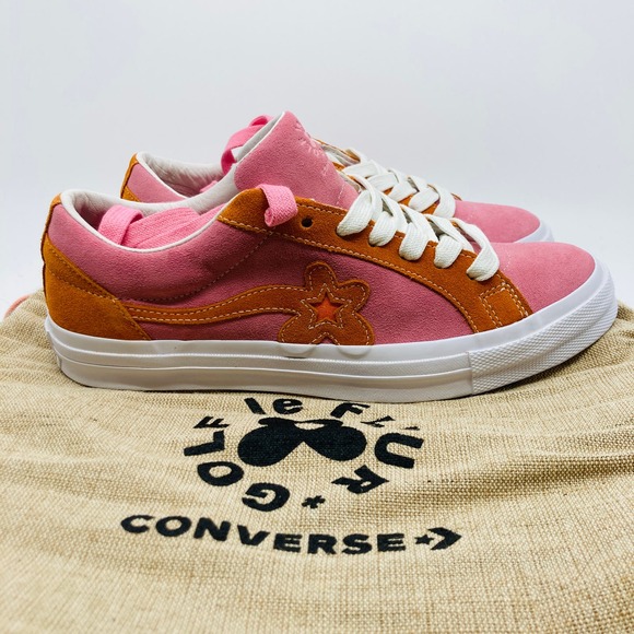 Golf le Fleur x One Star Shoes Mens Size 9 Pink Orange Suede Converse Low - Picture 1 of 14